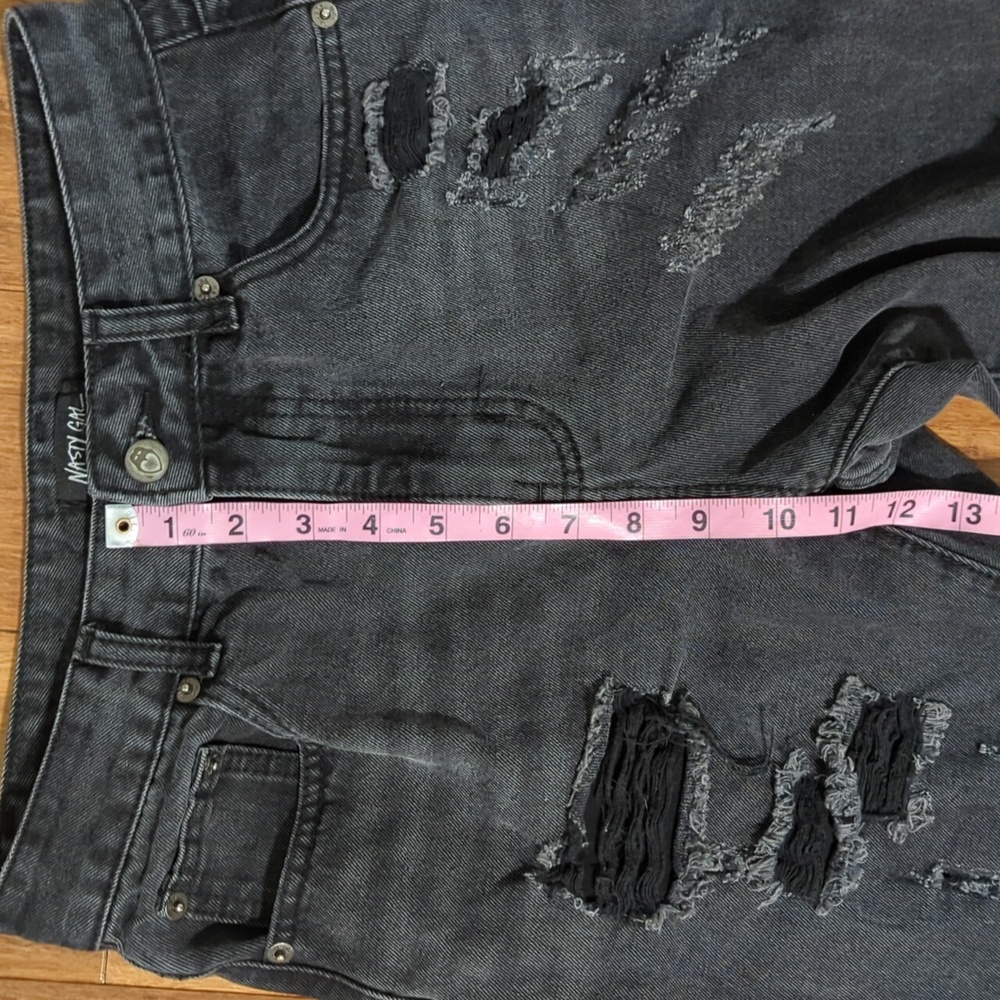 Nasty Gal Black (Faded) Distressed Jeans - Picture 5 of 9